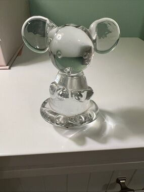 Clear Mouth blown Balos Glass Mouse/Koala Bear Figurine vintage